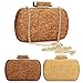 YYW Straw Purse for Women Hand-Woved Evening Handbag Party Wedding Summer Beach Bag Wicker clutch (Gold)