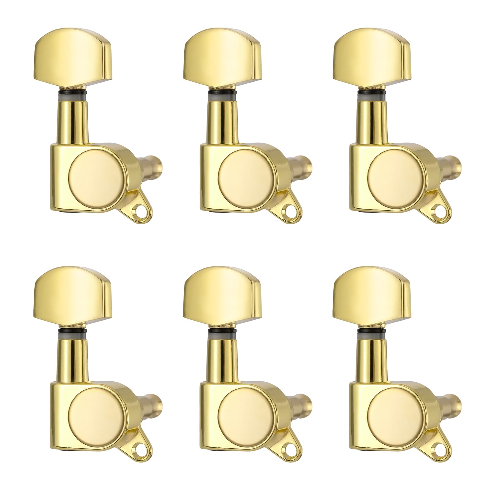 Unxuey 6R Closed Guitar Tuning Pegs Golden String Keys Set Machine Head Button Tuners Knobs Electric or Acoustic Guitar