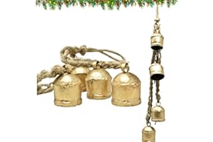 RW REPLICA WAREHOUSE Handmade Rustic Metal Cow Bell with Rope for Christmas Decor, Vintage Metal Farmhouse Decor, Home Wall Hanging Decor, Wedding Bells Door Knob Decoration, Vintage Home Garden Decor