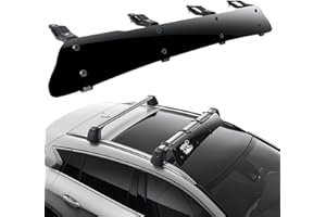 AirVows 41"/44" Roof Rack Fairing, Aerodynamic Wind Fairing, 95% Less Wind Noise, Fits Most Factory Bars, 4 Clamps for Secure Fit, WindShield Fairing for Roof Racks (41in)