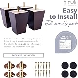 Btowin 8in Wood Furniture Legs 4pc Pyramid Mid-Century Modern Sofa Couch Feet view 4