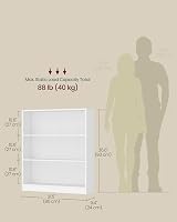 VASAGLE 3 Tier Bookcase with Adjustable Shelves 80x24x93 cm White LBC106T14 view 6