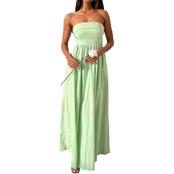 Coquette Y2k Long Cocktail Prom Dress Going Out Cute Summer Vacation Tube Maxi  Dresses for Women 2025 Trendy (Small) Multi at Amazon Women's Clothing store
