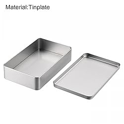 uxcell Metal Tin Box, 7.09" x 4.33" x
