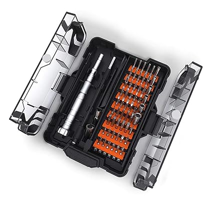 JAKEMY 62-in-1 Multi-functional Screwdriver Set DIY S2 Precision Magnetic Screw Driver, Mobile Watch Clock Home Electronic Repair Tool, Case with Unique Open Button, Convenient to Carry - JM-8163