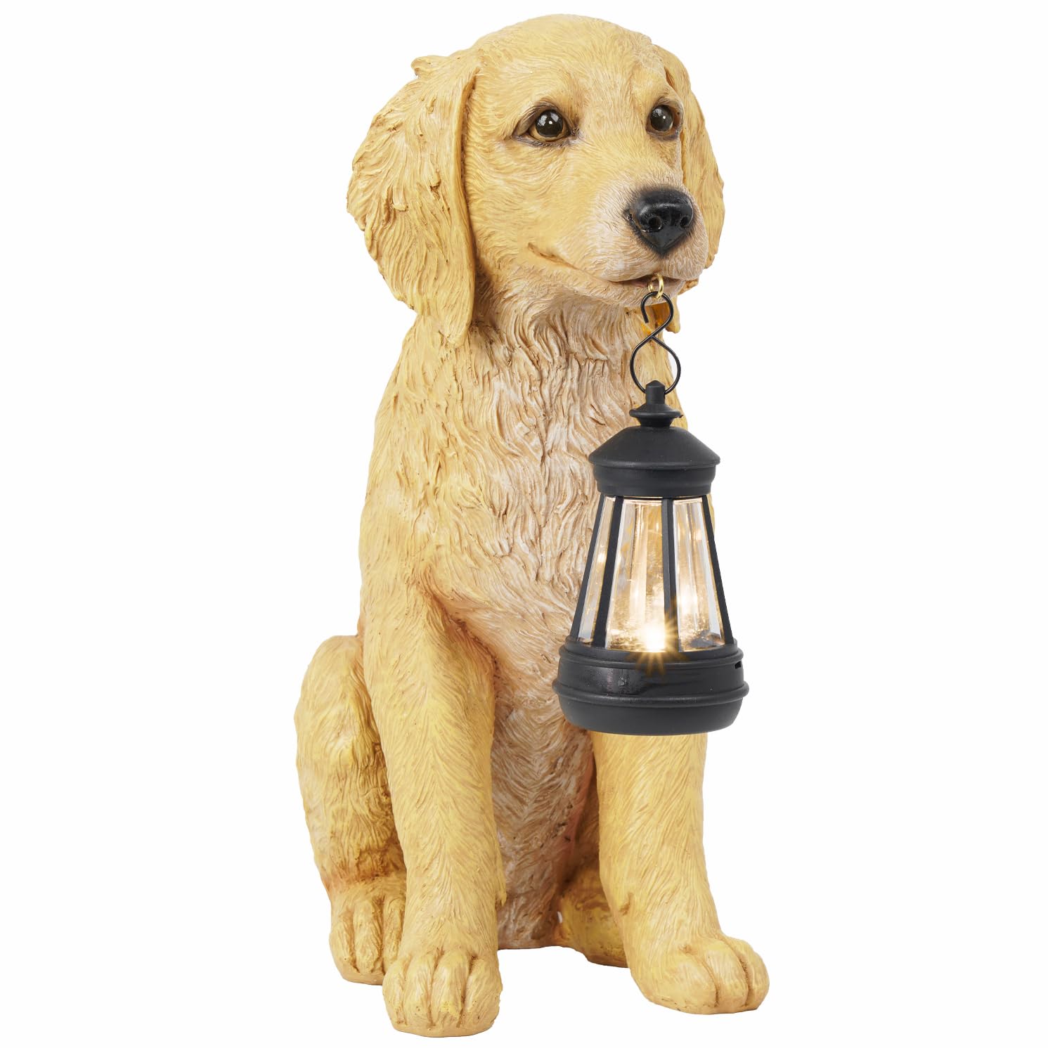 Photo 1 of **BROKEN FOOT **Cynkeyee Garden Decor Dog Statues Outdoor - Golden Retriever Puppy Statue with Solar, Outdoor Figurine Lights for Garden Patio Yard Accent Solar Decorations for Outside 13.5x7.5x15.5 Inch