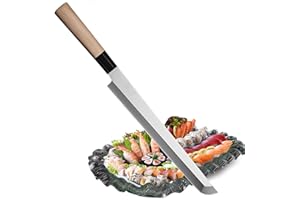 LIUZHANGYU 8 inch (210mm) Sakimaru Knife Japanese Sushi Chef Knife Salmon Knife Slicer Razor Sharp Sashimi Watermelon Knives,