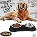 Large Dog Bowls & Mat Set - 2 Large Capacity, Removable Stainless Steel Bowl Set in a Stylish No Mess, No Spill, Non Skid, Silicone Mat. Food & Water Bowls for Medium to Large Dogs - 108oz Black