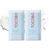 TOCOBO Cotton Airy Sun Stick SPF 50 Korean Sunscreen Stick for Face, Broad Spectrum, Matte Finish, Sebum Control, No White Cast, Mess-Free Solid Sun Stick for Daily &amp; Travel, 0.67 oz (Pack of 2)