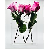 Bookend Clear Flower Vase, Cute Shelf Decor for Cut Flowers - Vases for Home Office Decor, A Book About Flowers