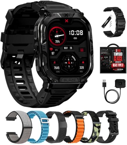 Amazon.com: Carbinox Vortex Smart Watch with Metal Band, Charger