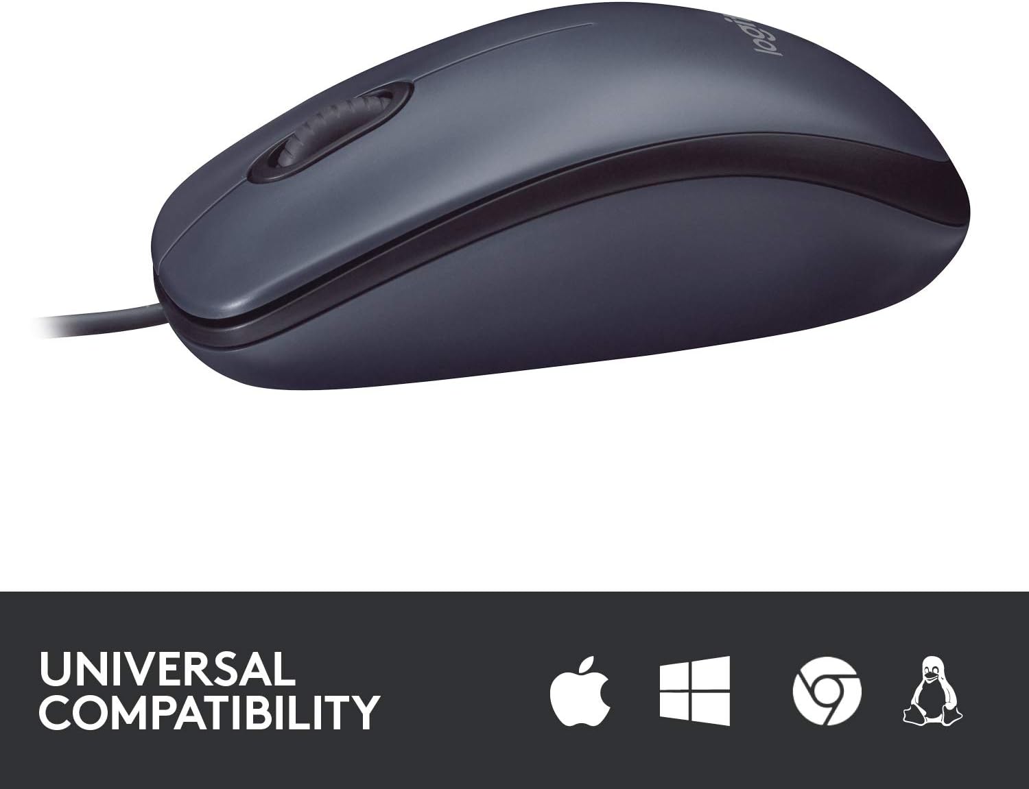 Logitech B100 Corded Mouse – Wired USB Mouse for Computers and laptops, for Right or Left Hand Use, Black: Electronics