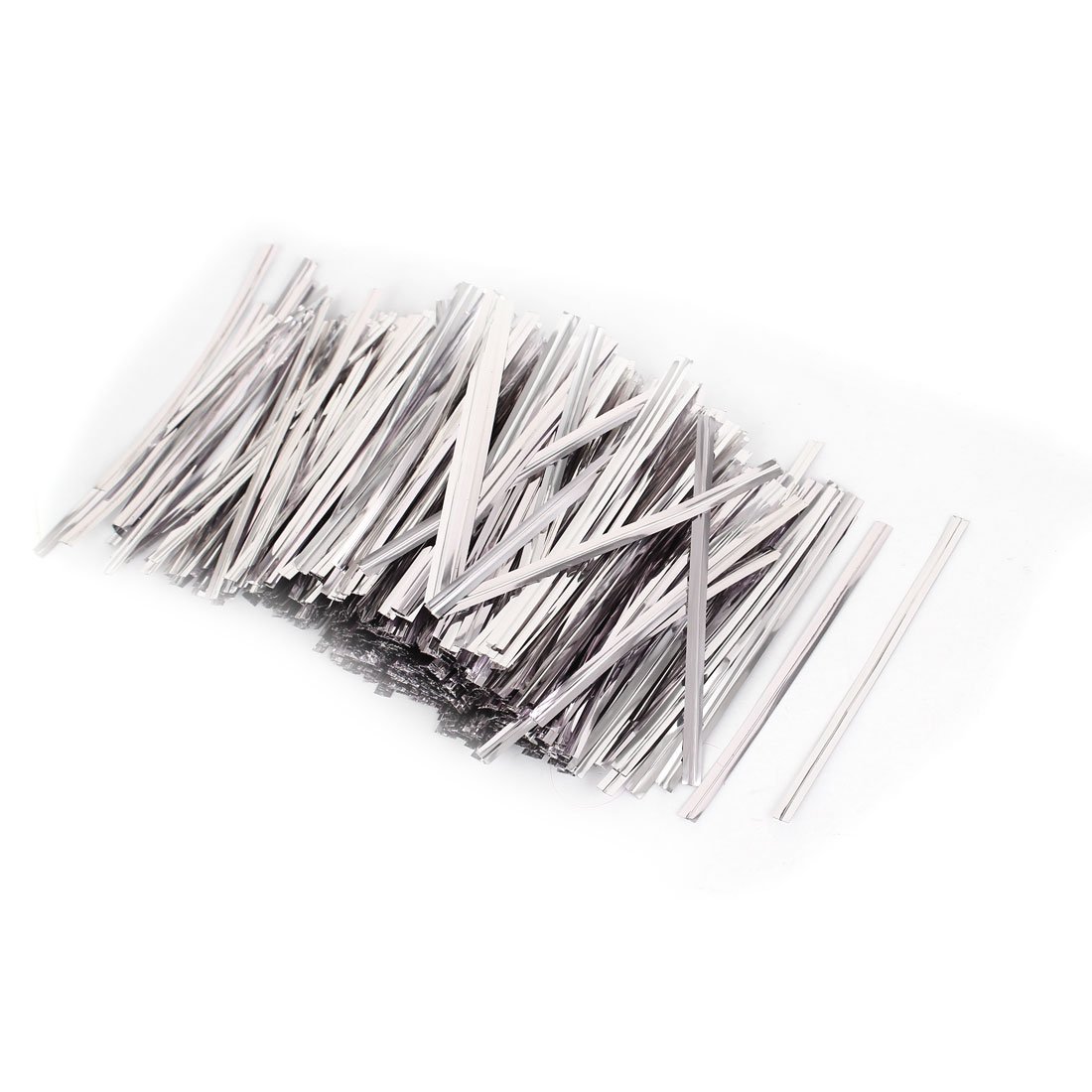 sourcing map Bread Bags Packaging Twist Cable Tie 8cm Long 2400 Pcs Silver Tone