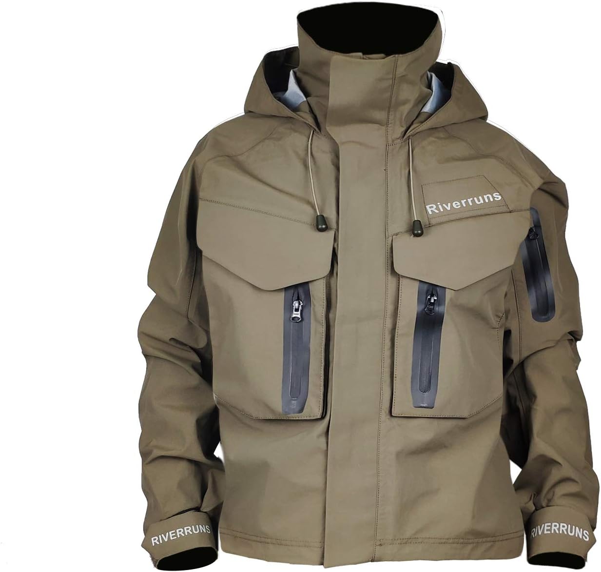 Riverruns Fishing Wading Jacket,Breathable Outdoor Waterproof Fly Fishing Rain Coat for Men Fishing, Hiking, Kayak and Hunting.