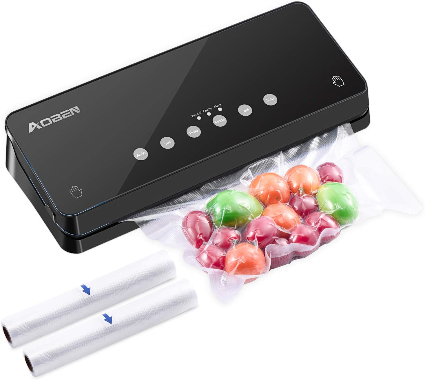 AOBEN Vacuum Sealer Machine,Automatic Food Sealer With 2 Roll 11"x9.8' Vacuum Sealer Bags for Food Savers and Sous Vide,3 Sealing Mode,Separated Design Easy to Clean,Black (Max Sealable Width: 11.8")