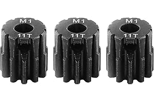 FRAIZOE RC M1 Gear 11T 5mm Bore 3-Pack – High-Precision Hardened Steel Motor Pinion Gear for 1/8 1/10 RC Crawler, Monster Truck, Short Course Truck & Boat (Compatible with Traxxas Axial, FMS, HSP Redcat Losi)