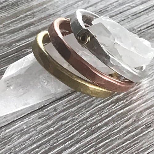 Brass, Copper, and Sterling Silver Rings