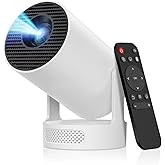 Mini Portable Projector with Bluetooth 5.4 and WiFi 6, 4K Support | HY300 Ultra Projector,220 ANSI,210&deg; Rotation,Auto Keystone Correction,5watt Sound Base Speaker