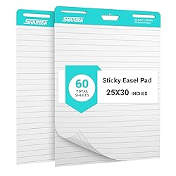 SHARBDA Lined Sticky Easel Pad, 25 in x 30 in,Flip