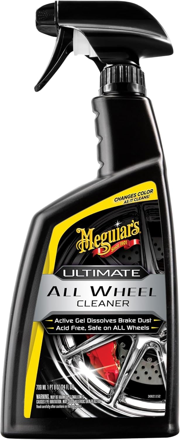 Meguiar's Ultimate All Wheel Cleaner Iron Remover 709ml, Changes Colour as it Cleans! - G180124EU, Brown,Purple