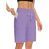 DIBAOLONG Womens Yoga Shorts Loose Comfy Drawstring Lounge Bermuda Shorts with 3 Pockets