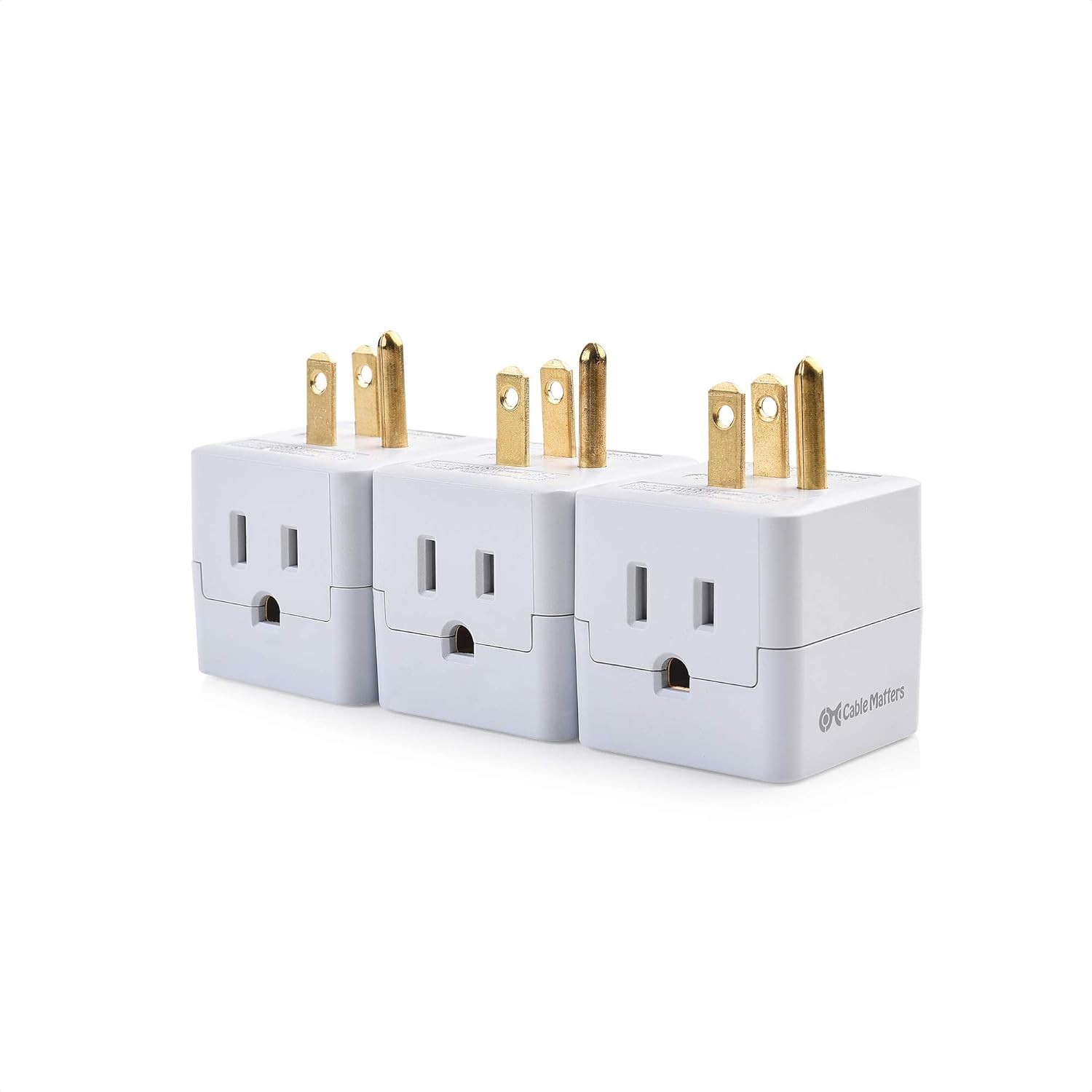 [UL Listed] Cable Matters 3Pack 3 Outlet Wall Adapter, 3 Outlet Power