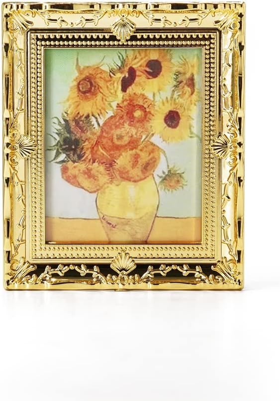 1/12 miniature painting with picture frame doll's house accessories, Van Gogh,Equipment for Mini Doll's Houses