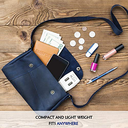 European, Egypt Travel Adapter Plug by Ceptics with Dual USB Type C