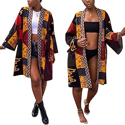 OLUOLIN Women's Long Sleeve Trench Coats African