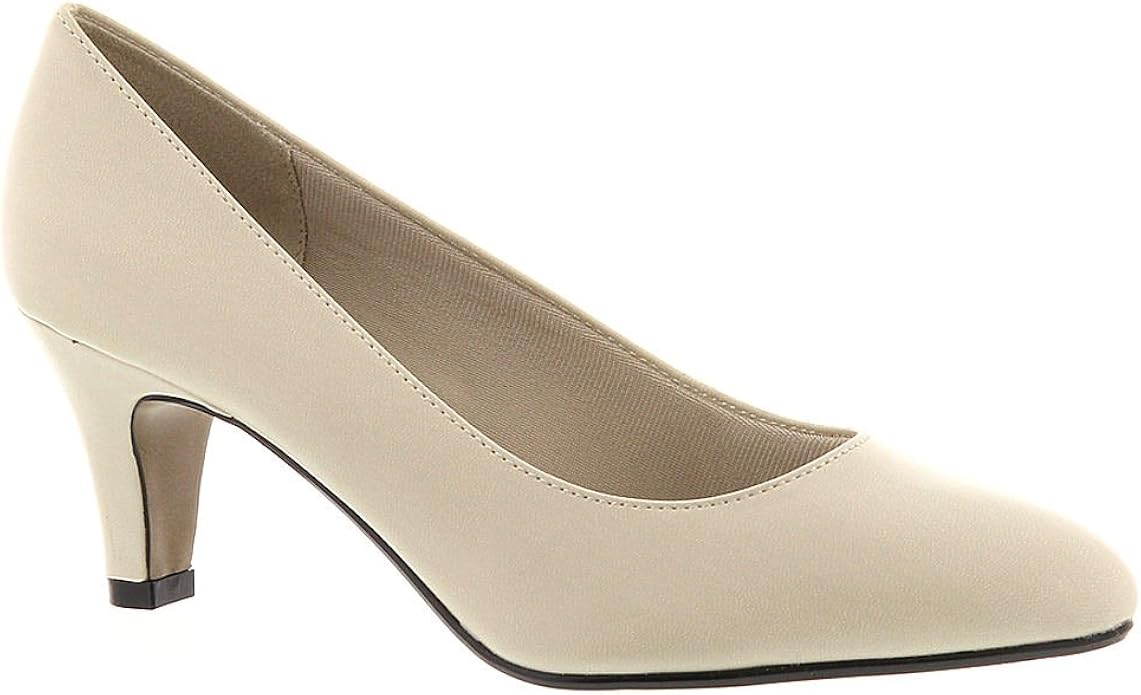 Life Stride Sable Womens Ivory Wide Faux Leather Pumps Heels Shoes UK 6
