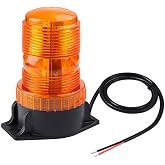 WOWTOU Magnetic Amber Led Strobe Lights for Forklift Golf Carts Trucks | 12V 24V Waterproof Roof Top Safety Warning Flasher Emergency Flashing Beacon