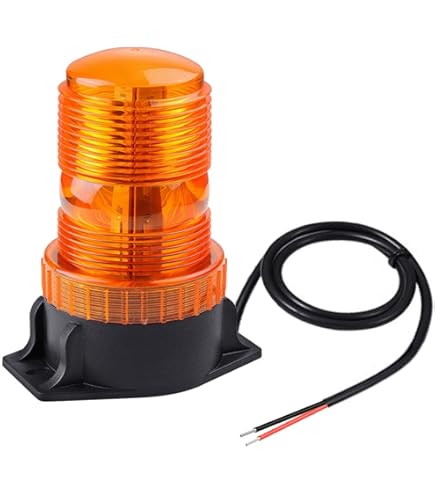 36-LED Amber Beacon Warning Light – 4-Cylinder Dome Emergency Strobe (Revolving Style)