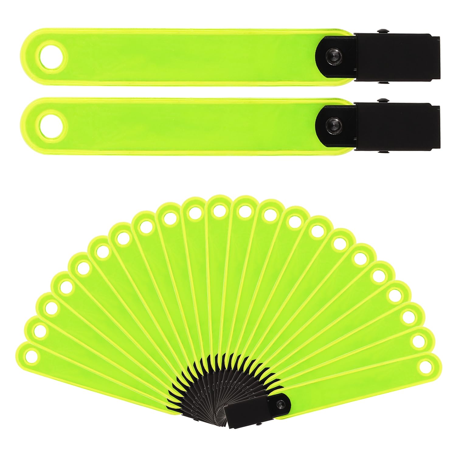 XIHIRCD 24pcs Reflective Trail Markers, Trail Markers with Clips Day & Night Hunting Reflector Trail Markers Trail Marking Tacks for Outdoor Hiking Camping Hunting (Fluorescent Yellow)