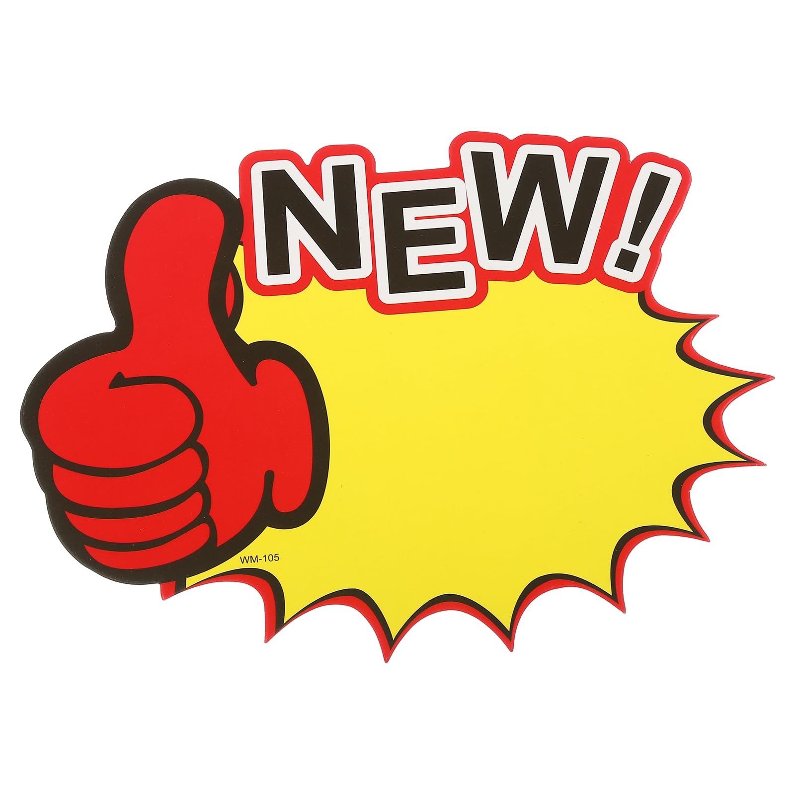 PATIKIL 80pcs Star Burst Signs, 7x5.5in Blank Star Burst Signs Price Tag Stickers Pricing Tags Fluorescent Neon Paper for Sign Retail Store Vehicle, Thumbs Up New