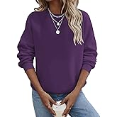 TICTICMIMI Women's Casual Crewneck Sweatshirts Long Sleeve Tops Loose Fit Fall Shirts