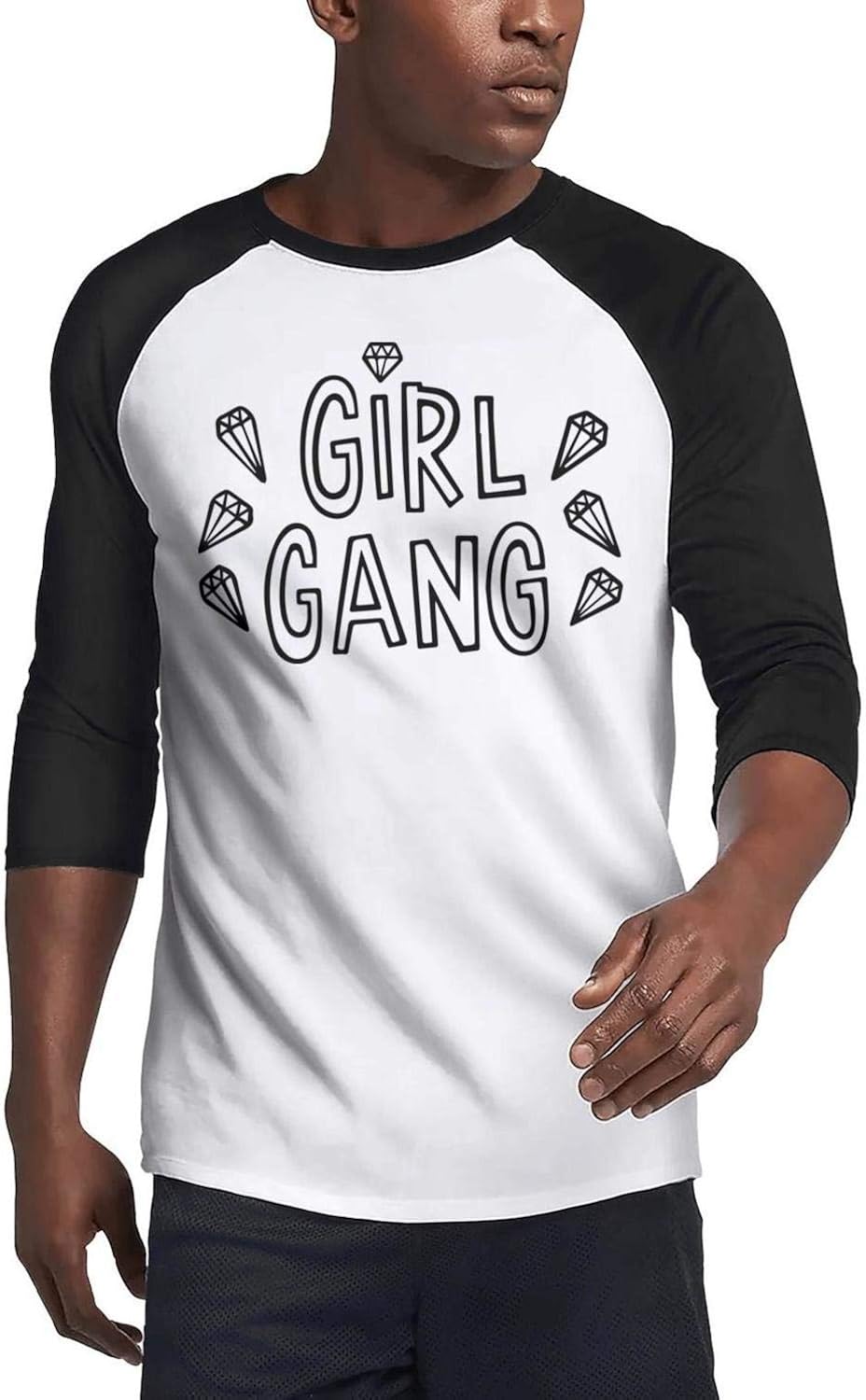 Yahghtsrt Men S3 4 Sleeve Plain Raglan T Shirts Girl Gang Women