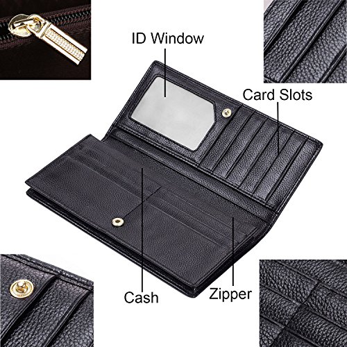 Dante Women RFID Blocking Ultra Slim Wallet, Ladies Clutch Wallet
