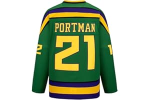 PSOOO Mighty Ducks Movie Hockey Jersey 90S Hip Hop Adults Clothing for Party, Stitched Letters and Numbers