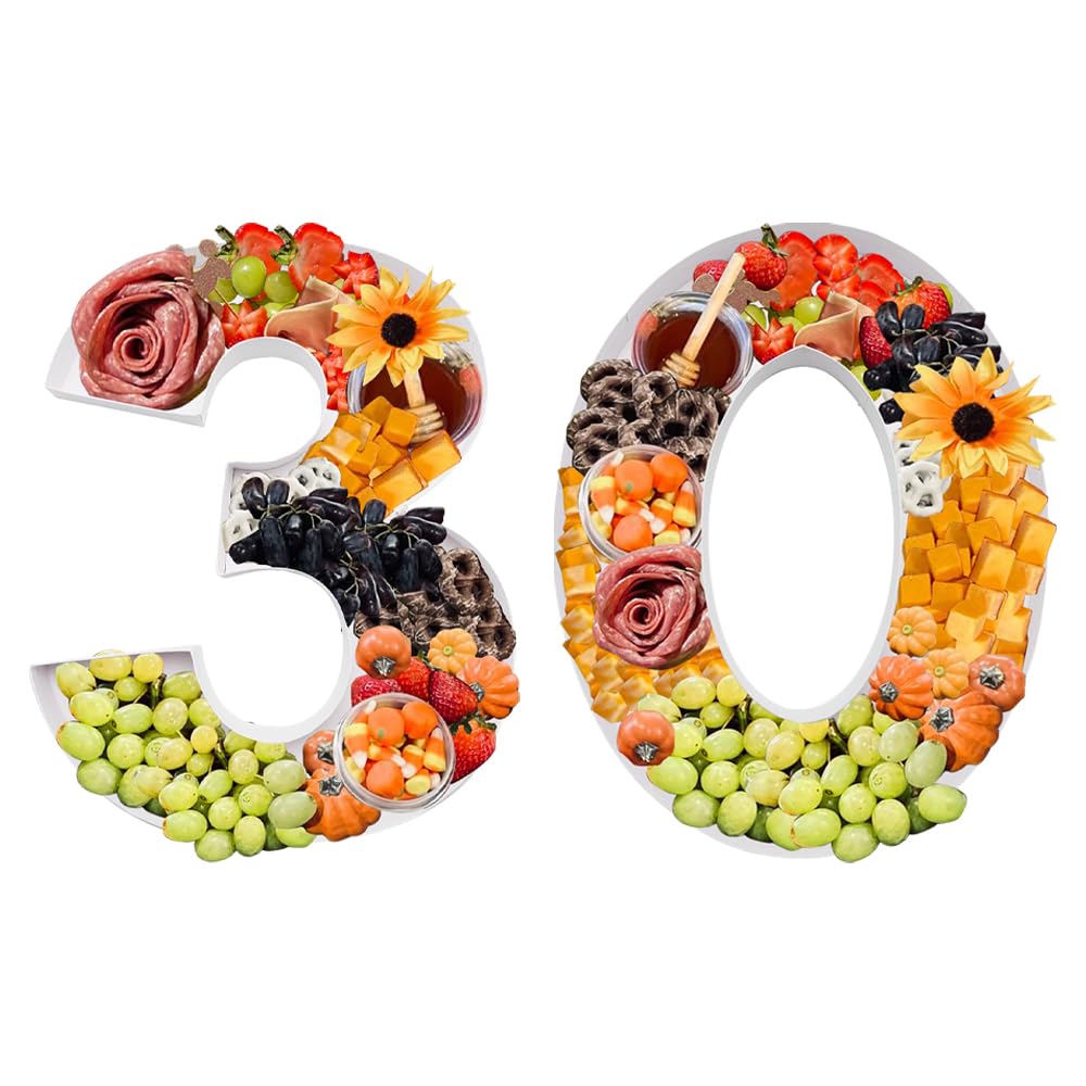 Photo 1 of 12" Fillable Cardboard Number Shaped Gift Grazing Charcuterie Board Paper Container (30)