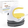 HTVRONT Heat Press Mini Heat Press Machine, Small Heat Press Portable Iron Press Machine for T Shirts, Hats, Heating Transfer Projects (Yellow)