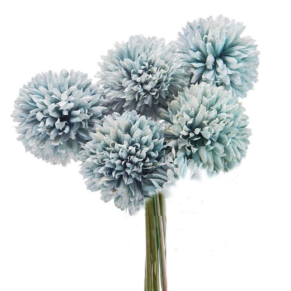 5Pcs Artificial Flowers, Fake Flowers Silk Plastic Artificial Hydrangea Realistic Flower Arrangements Wedding Decoration Table Centerpieces(Blue)