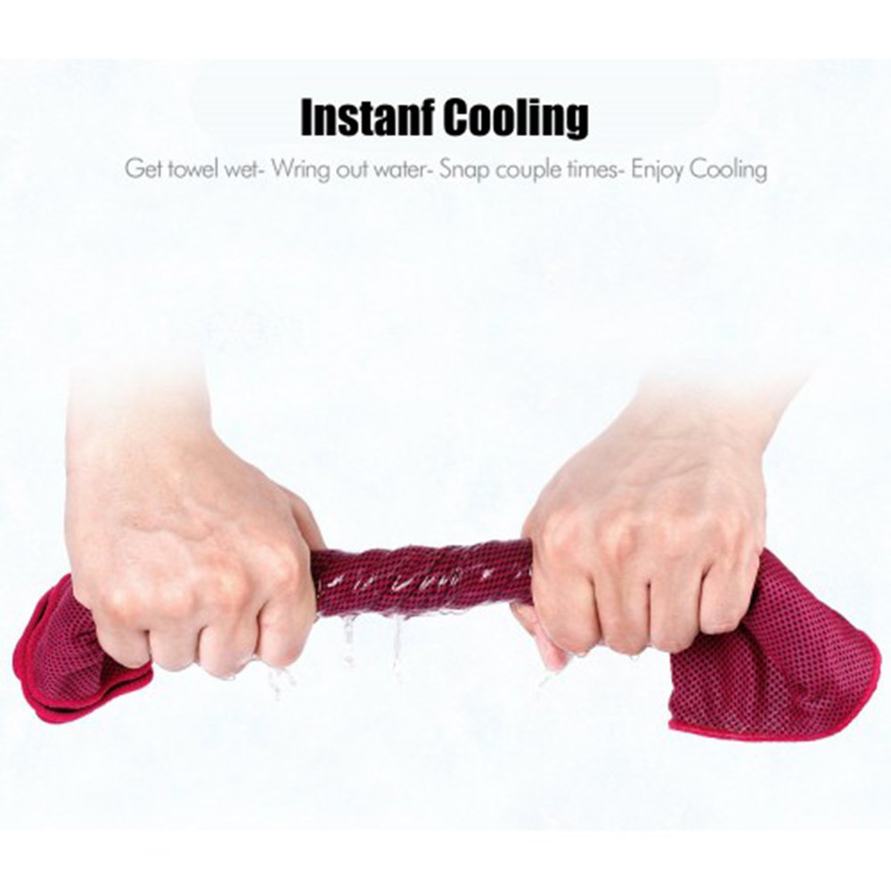 WISETON Cooling Towels,Sports Cooling Towels for Men Women, Instant Relief Breathable Mesh Towels for Golf,Work Out,Fitness,Gym,Yoga,-Set of 2 with a Waterproof Bag and Carabiner