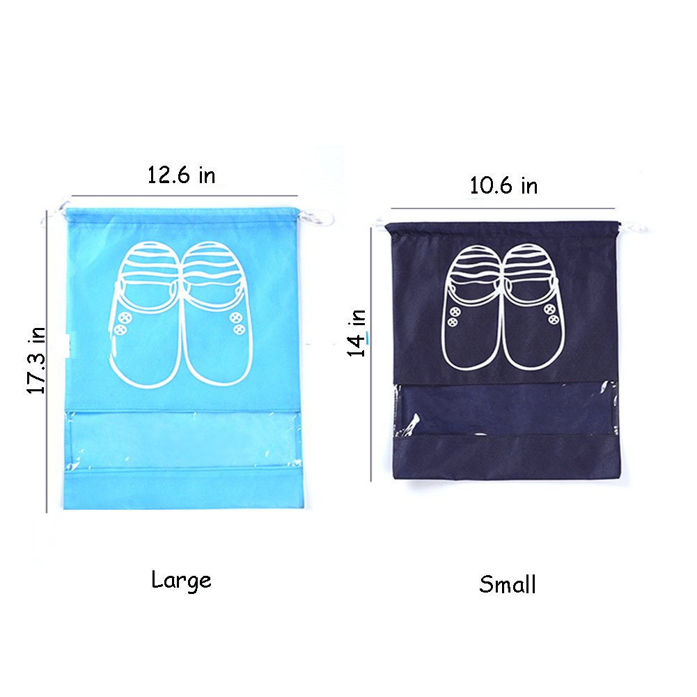 10pcs Travel Shoe Bags, Vinmax Dust-proof Organizer Bags(X-Large,Navy Blue)