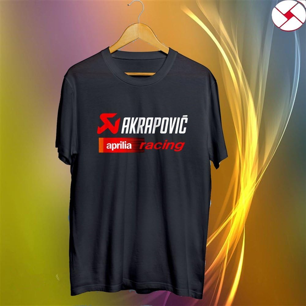Classic Aprilia Racing Motogp Logo Tshirt Black Clothing