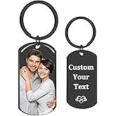 KBPTM Custom Keychain with Picture Personalized Engraving Photo Text Keychains Customized Key Chain for Men Boyfriend Lovers