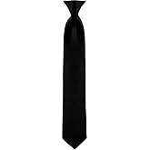 boxed-gifts Clip on Ties for Men - Premium Black Solid Color Clip on Tie