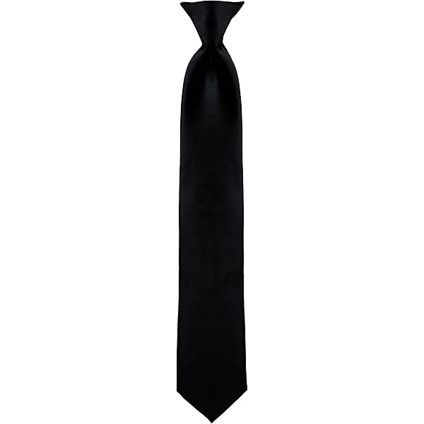Clips Para Corbata Corbata Negra Con Clip Ajustable - Poliéster (48x8cm, Para Hombres) Corbatas Para Hombre
