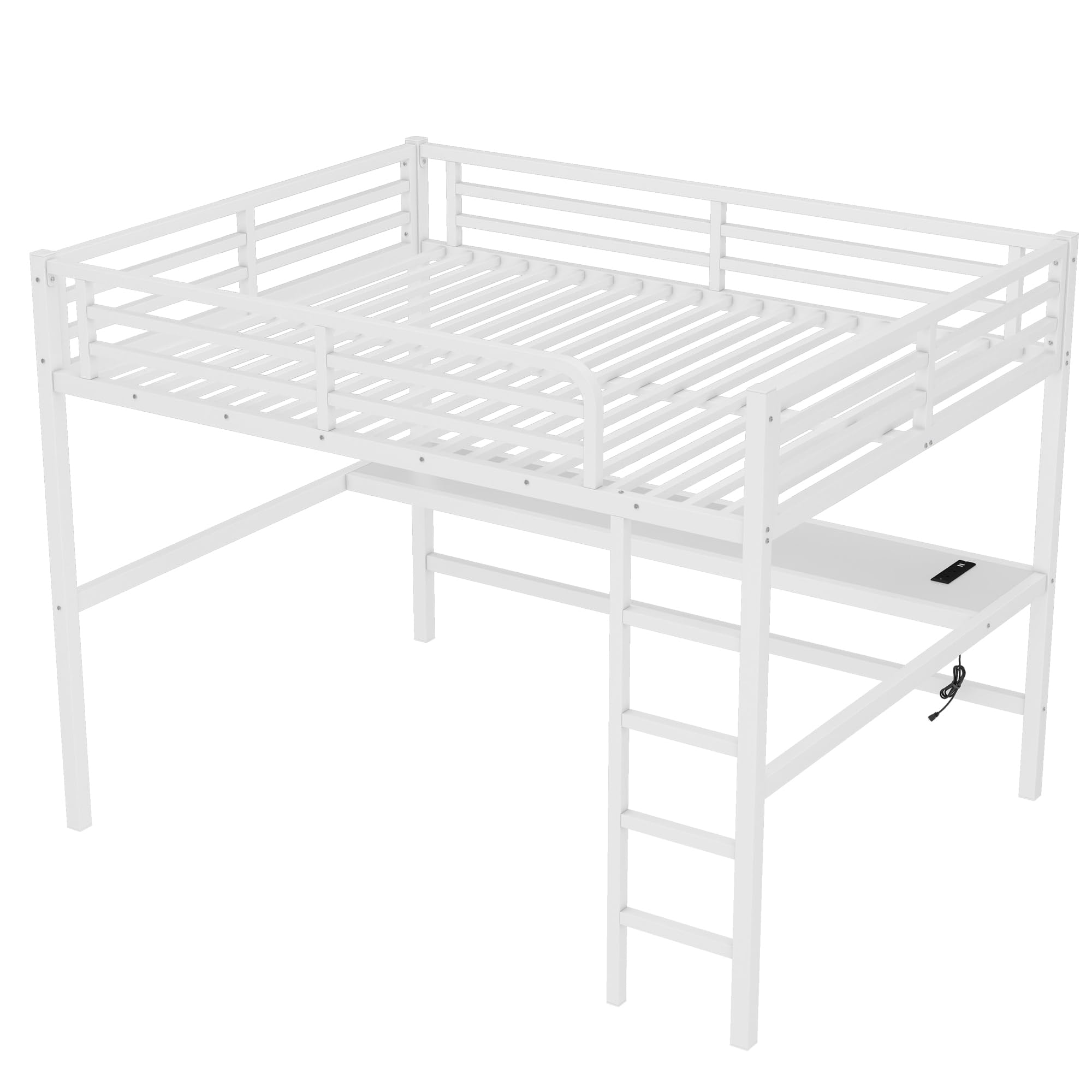 Photo 1 of ***FINAL SALE/NO RETURN, VIEW NOTES*** Bellemave Queen Loft Bed with Desk and Charging Station(White)