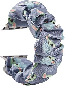Cute baby yoda Scrunchie Elastic Watch Band,Gifts Ideas For Teen Girls,Best friend,Compatible With apple iWatch Series Se/6/5/4/3/2/1,For Watch Band 38mm/40mm