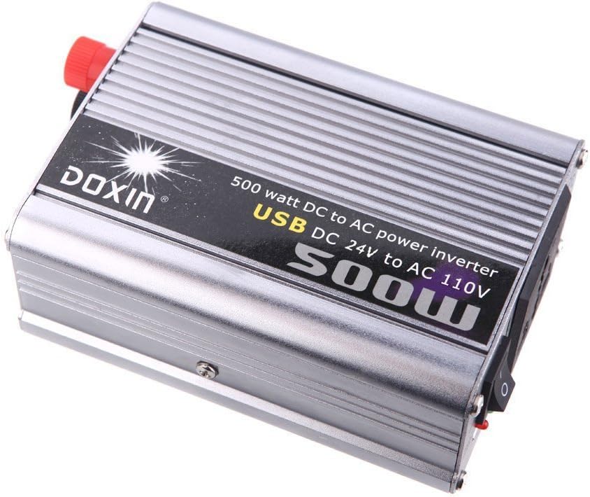DOXIN 500W Watt DC 24V to AC 110V + USB Portable Voltage Transformer Car Power Inverter